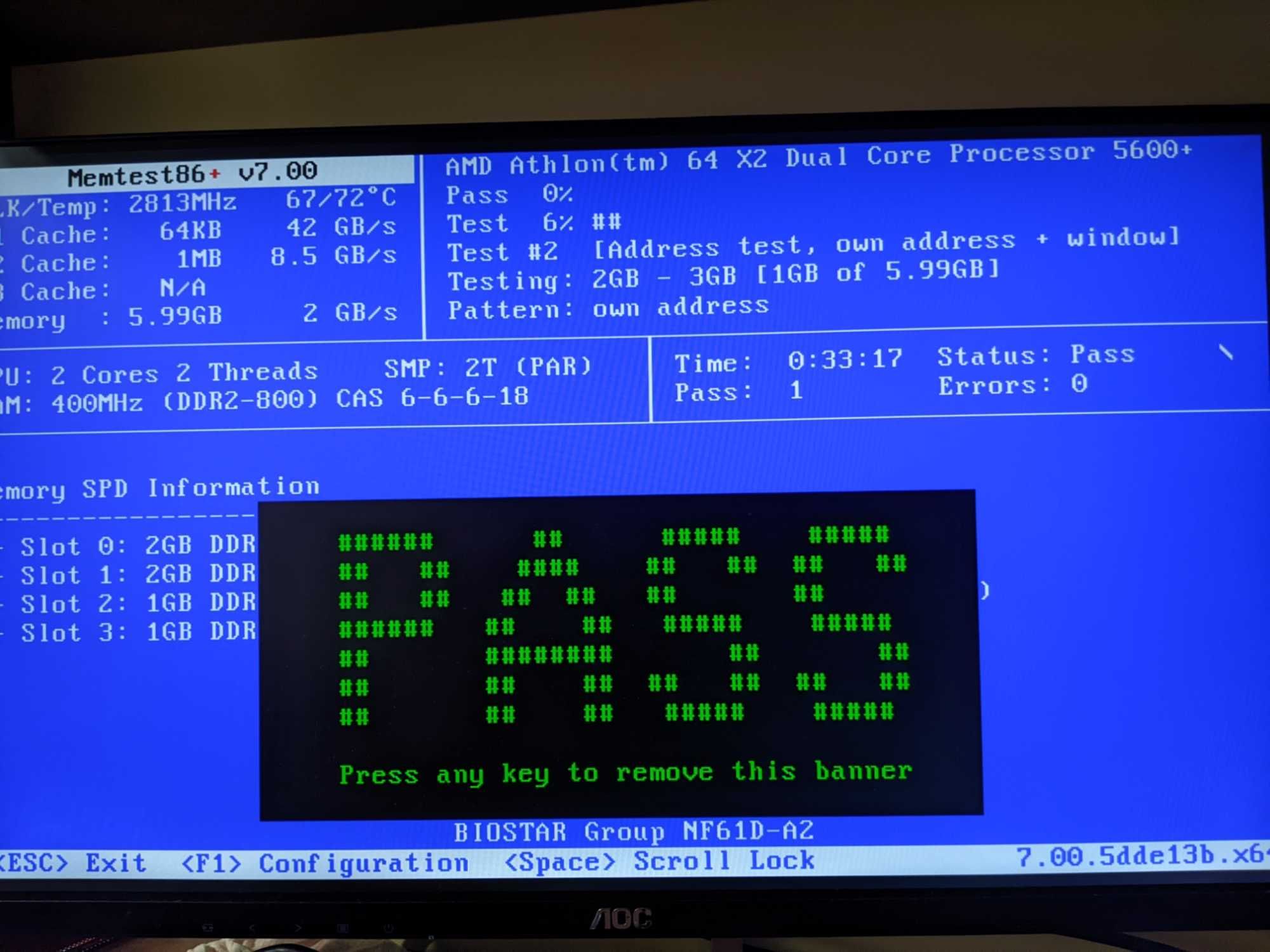 Комплект Biostar NF520-A2 AM2/Athlon X2 5600+/6ГБ DDR2/HD 4550/кулер