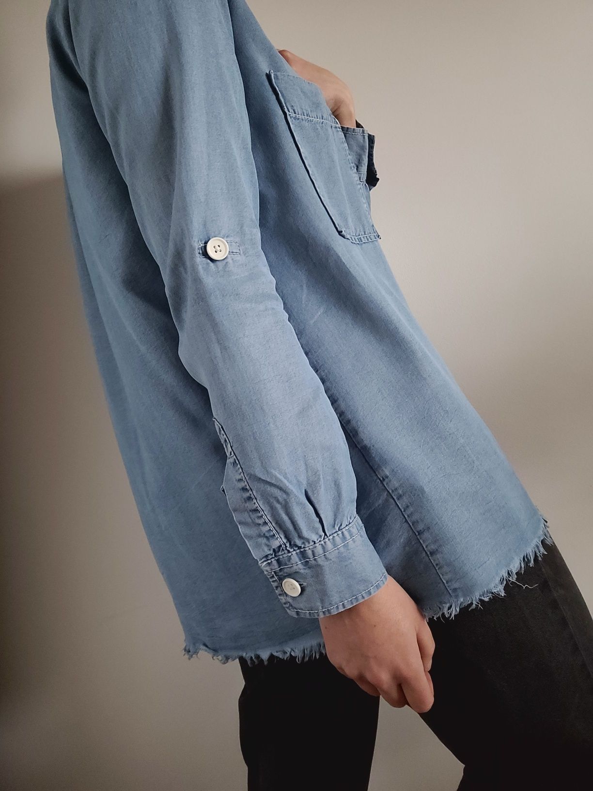 Jeansowa koszula oversize lyocell Zara