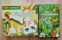 Dwie gry planszowe 3+ dinozaury memory gra w chowanego