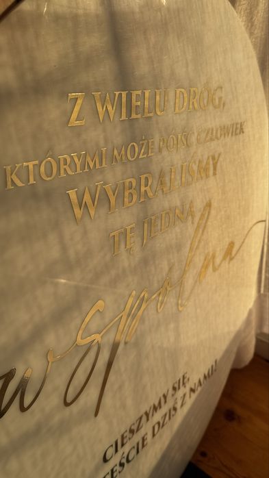 Tablica powitalna i plan stołów
