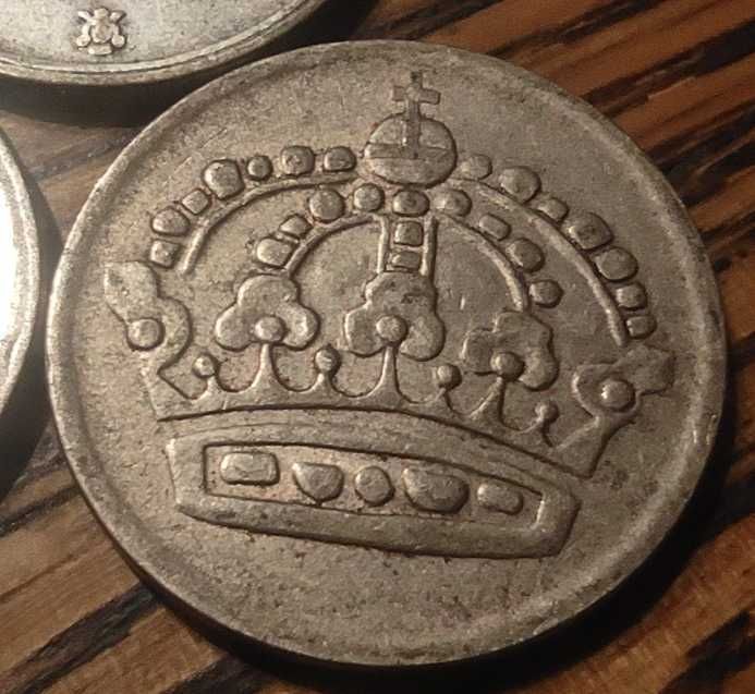 Monety srebrne Szwecja zestaw 3 sztuk 50 ore srebro Ag z lat 1950 - 61