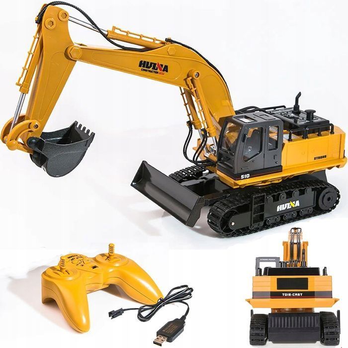 Duża koparka gąsienicowa spychacz zdalnie sterowana RC 1:16 + pilot