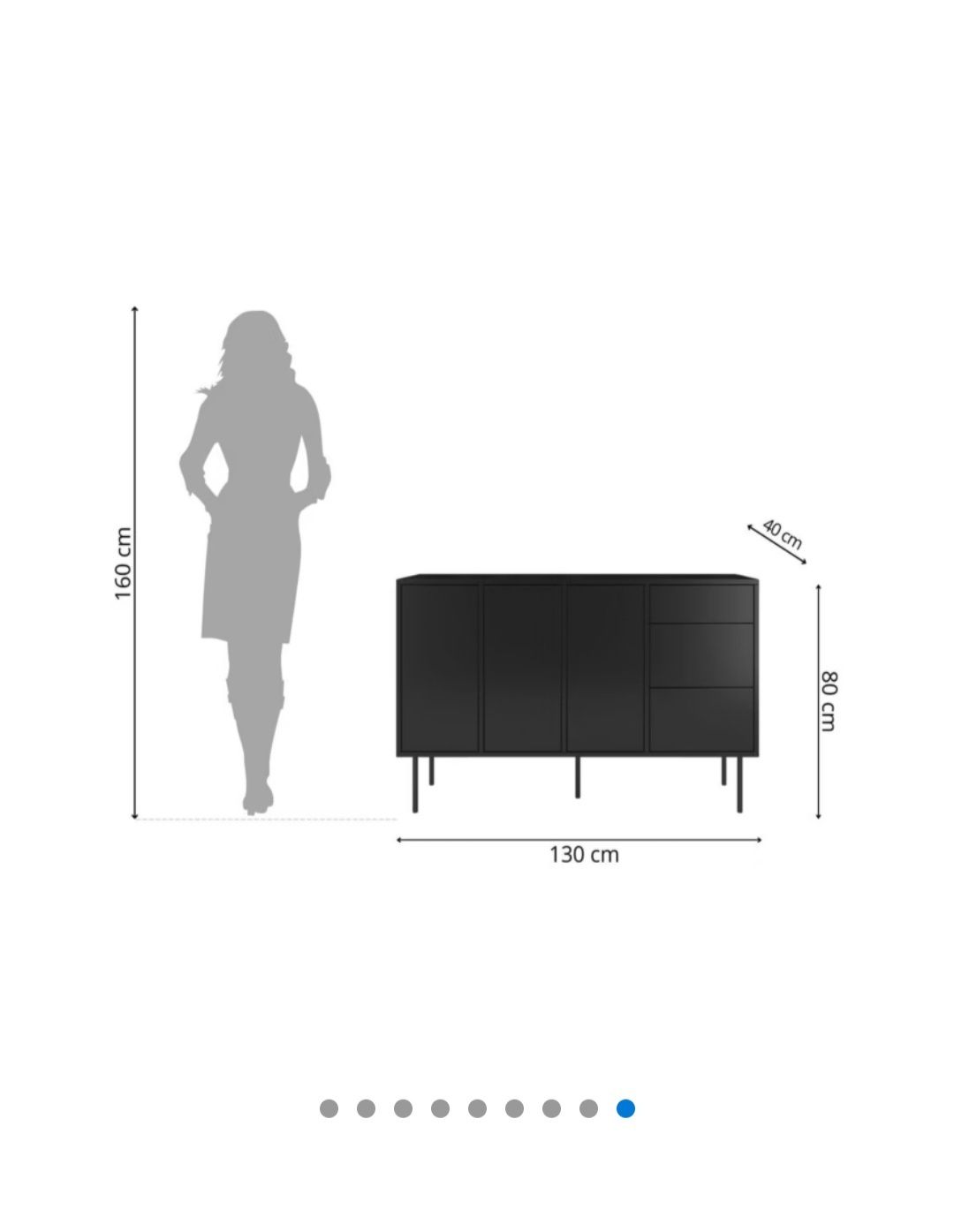 Czarna komoda Dancan  model Mirka