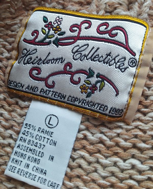 Heirloom Collectibles retro sweter z 1993 r  bawełna ramie 40 L wzór