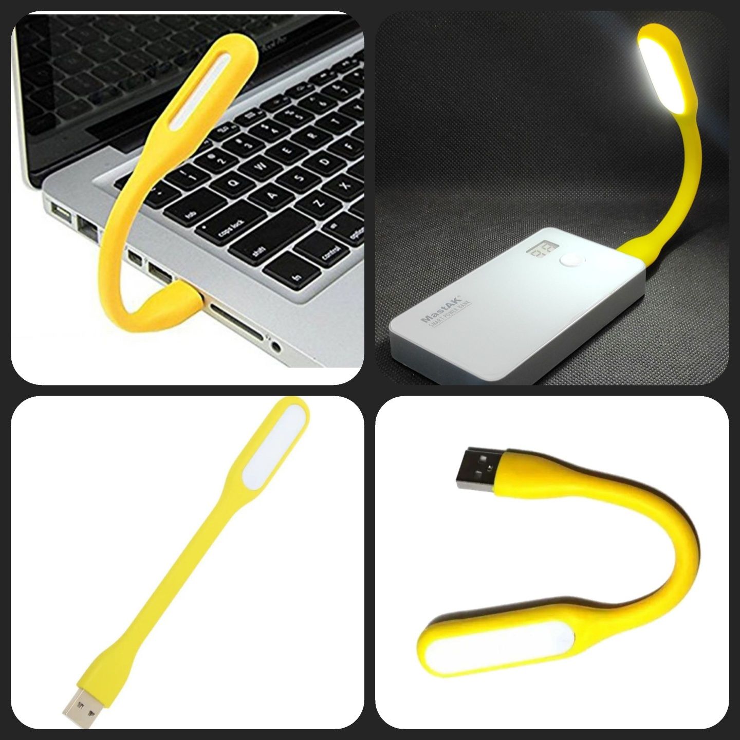 USB лампа підключається до ноутбука, комп'ютера або power bank.