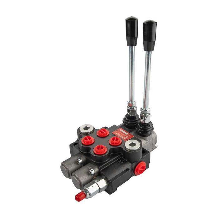 Rozdzielacz hydrauliczny 2 sekcyjny 40L z jedną sekcją z zatrzaskiem