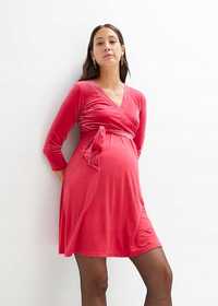 B.P.C sukienka ciążowa malinowa z aksamitem 36/38.