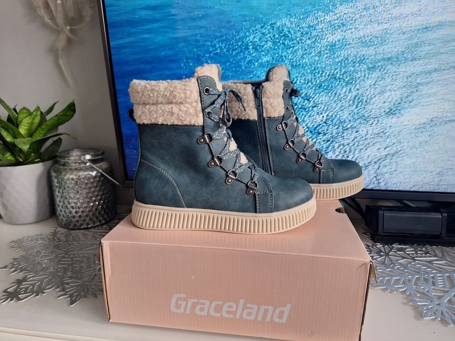 Buty zimowe śniegowce trzewiki botki Graceland rozm.34