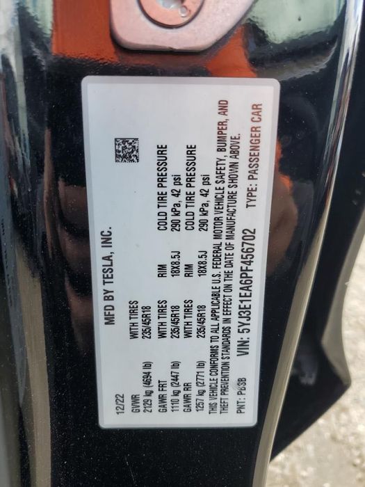 Tesla Model 3 RWD, 2022