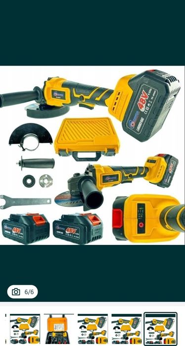 Szlifierka flex akumulatorowa 125mm 2x aku 6ah 48v bezszczotkowy  siln