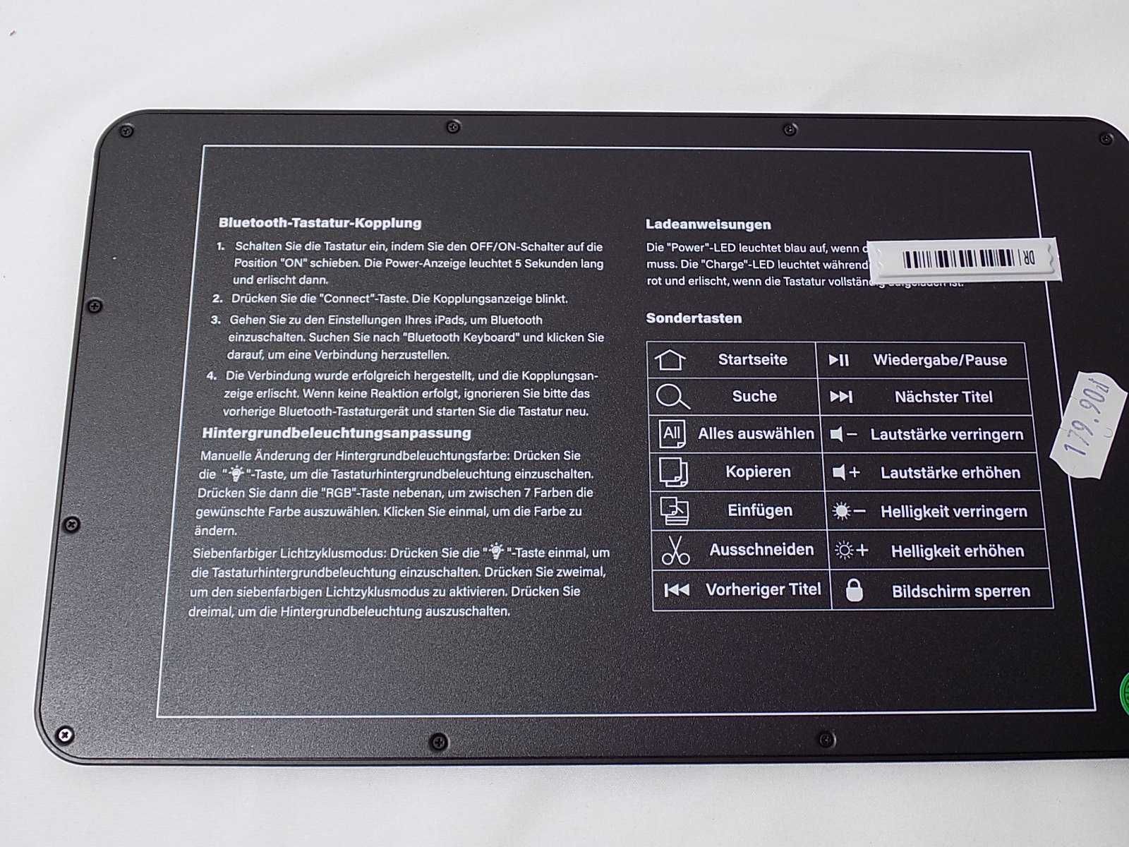 Klawiatura Bluetooth z podświetleniem do tabletu USB plus etui gratis