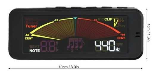Гитарный (скрипка, укулеле) тюнер, метроном и генератор тона. FMT-209