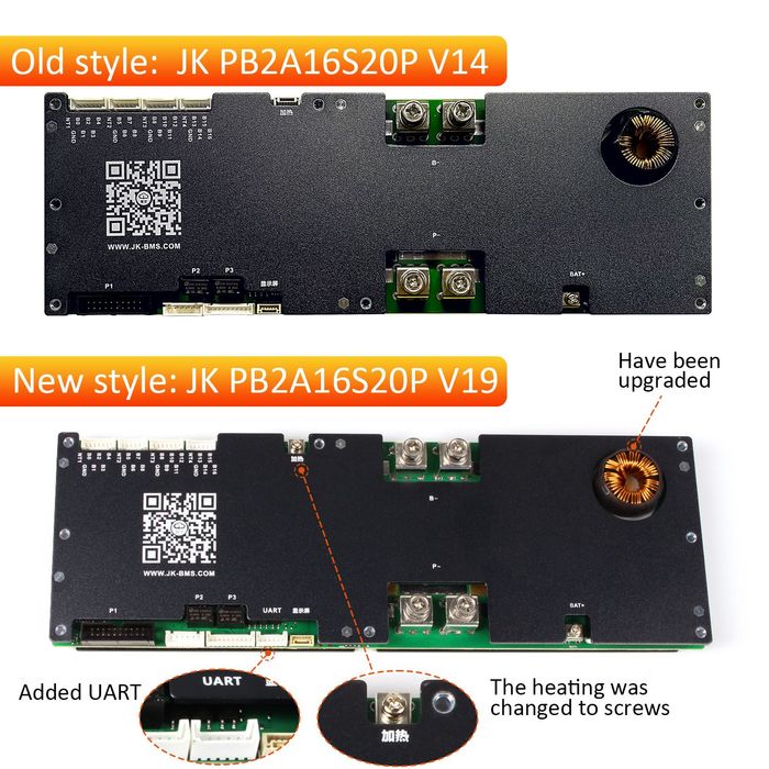 JK-BMS V19 200A 2A 8-16S na magazyn 48V ze szklanym ekranem 4.3 cala