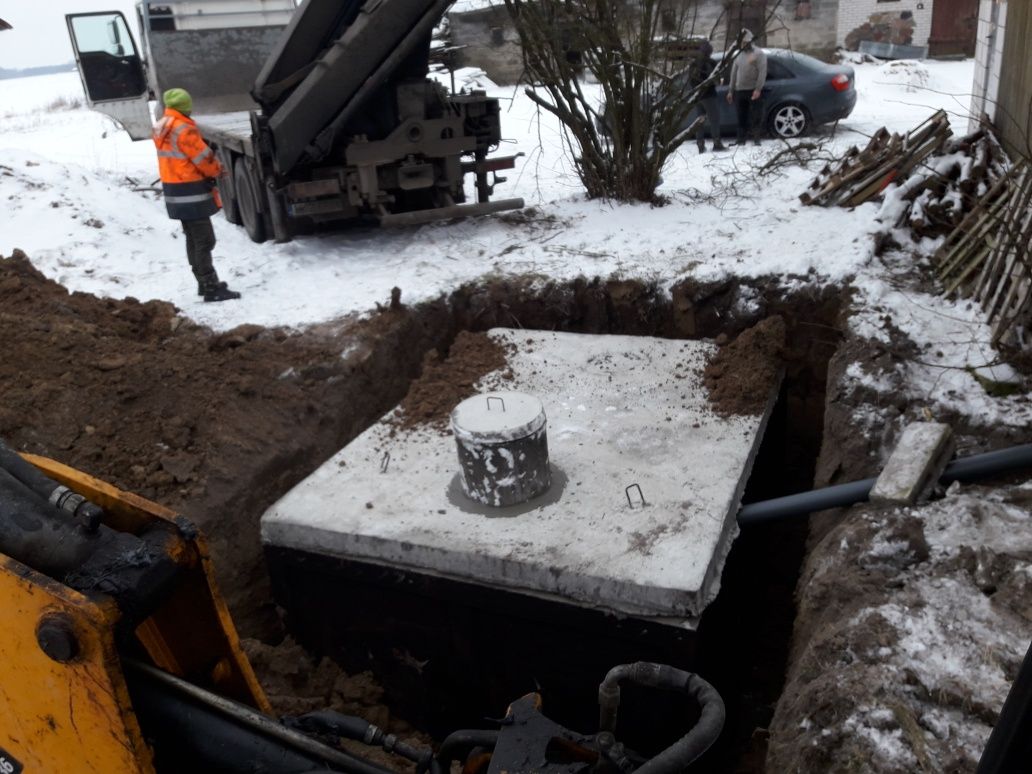 Szambo betonowe z wykopem i podłączeniem