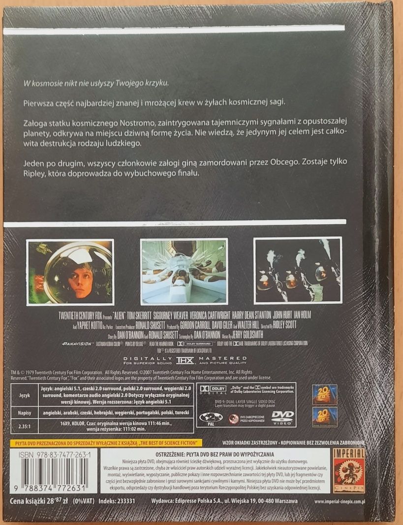 Obcy Alien sf DVD+ książka o filmie