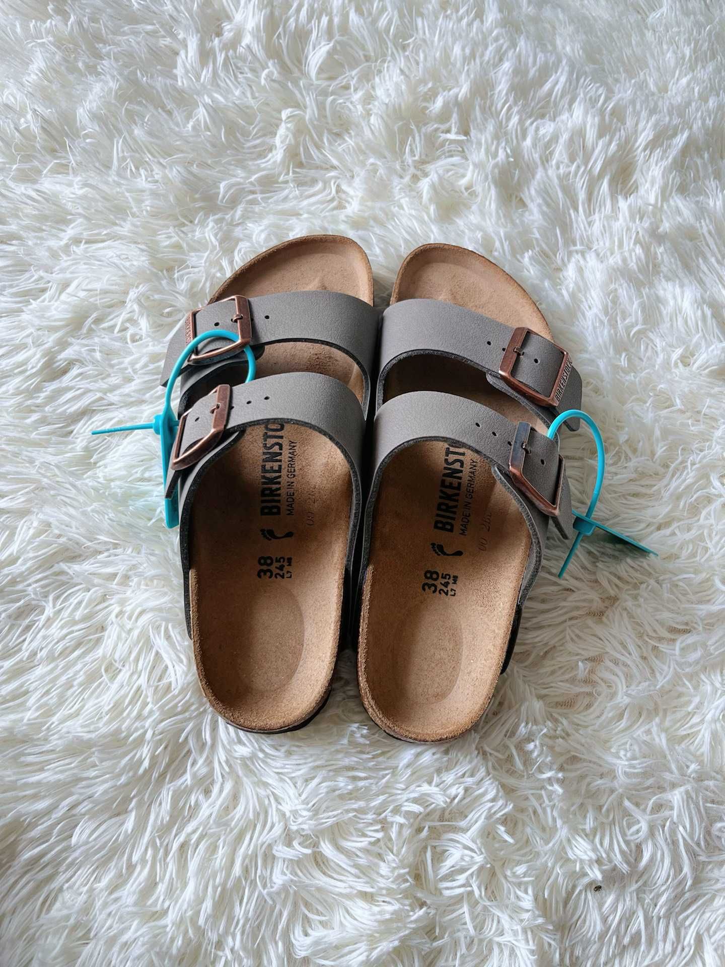 Nowe Birkenstock damskie Szary Klapki R.37