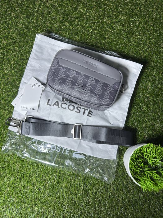 Lacoste Monogram Bag torba torebka na ramie szara