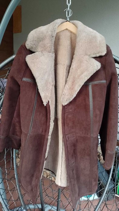 Skórzany Kożuch Vintage-nowy!