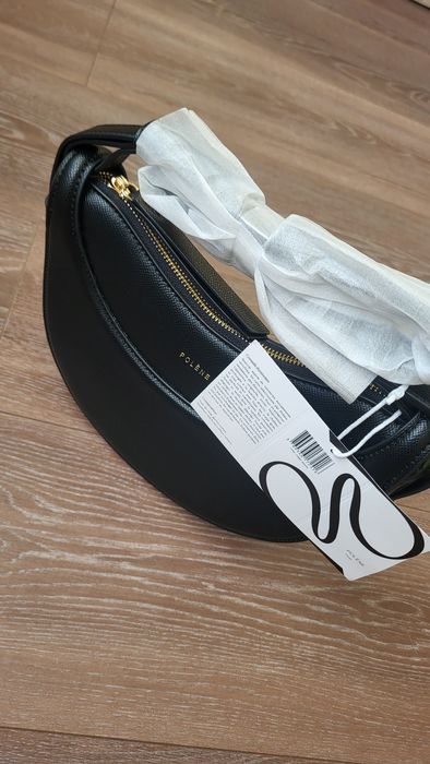 Стильна чорна шкіряна сумка  | універсальна, трендова модель