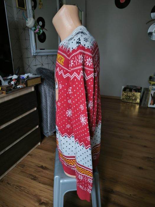 The Simpsons sweter świąteczny Homer Santa Christmas XL czerwony biały