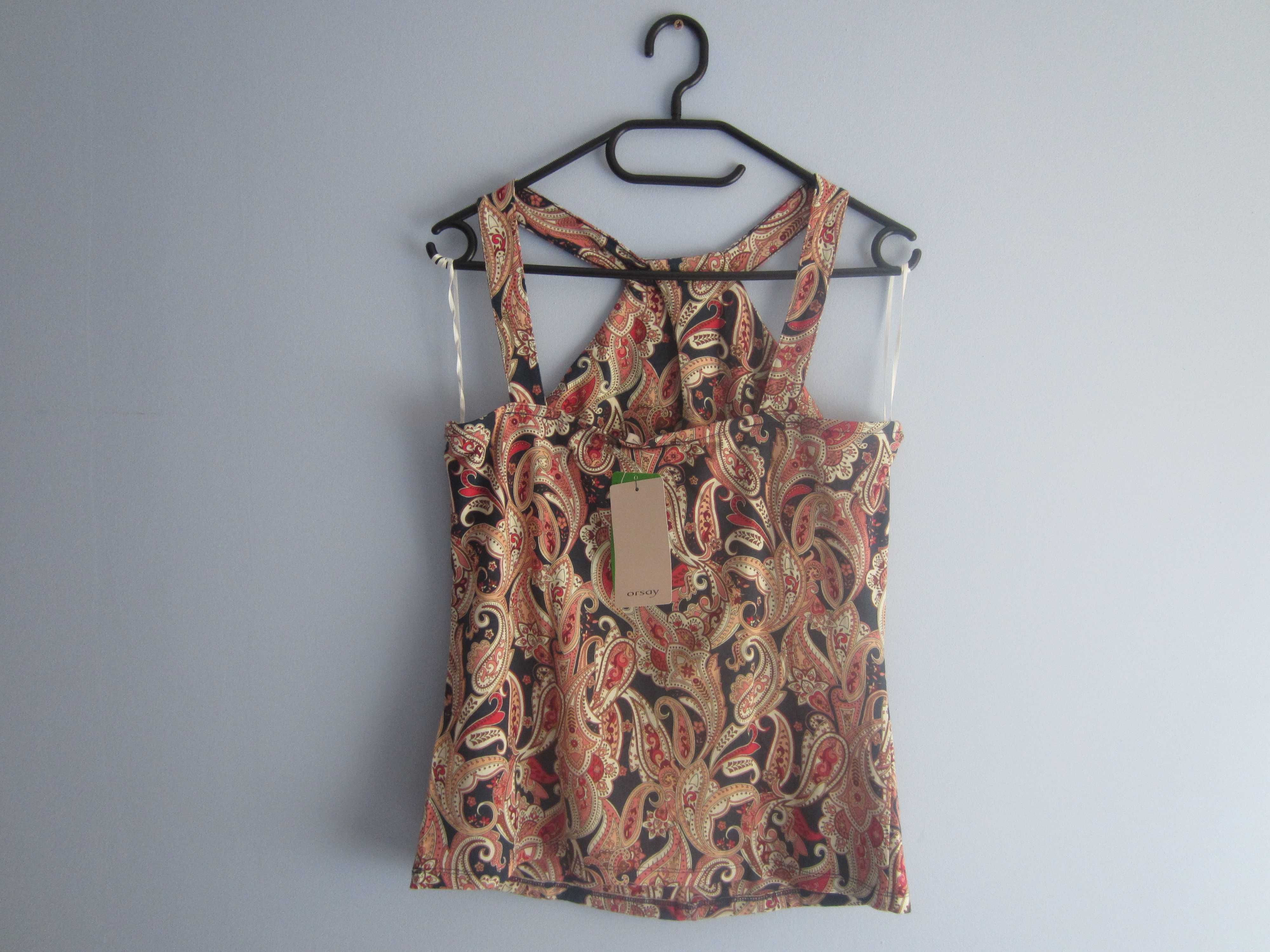 Nowy top typu halter we wzór paisley, rozm. M, Orsay, wiskoza