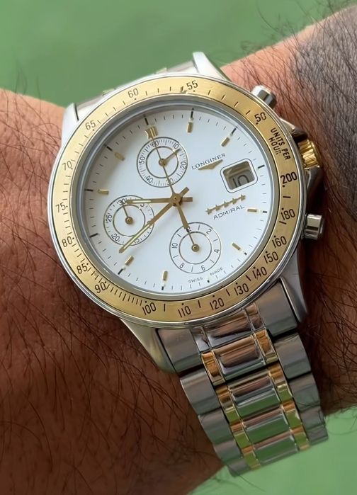 Longines Admiral Chronograph 40mm Aço e Ouro 18k