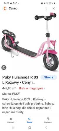 Hulajnoga puky dla dziewczynki