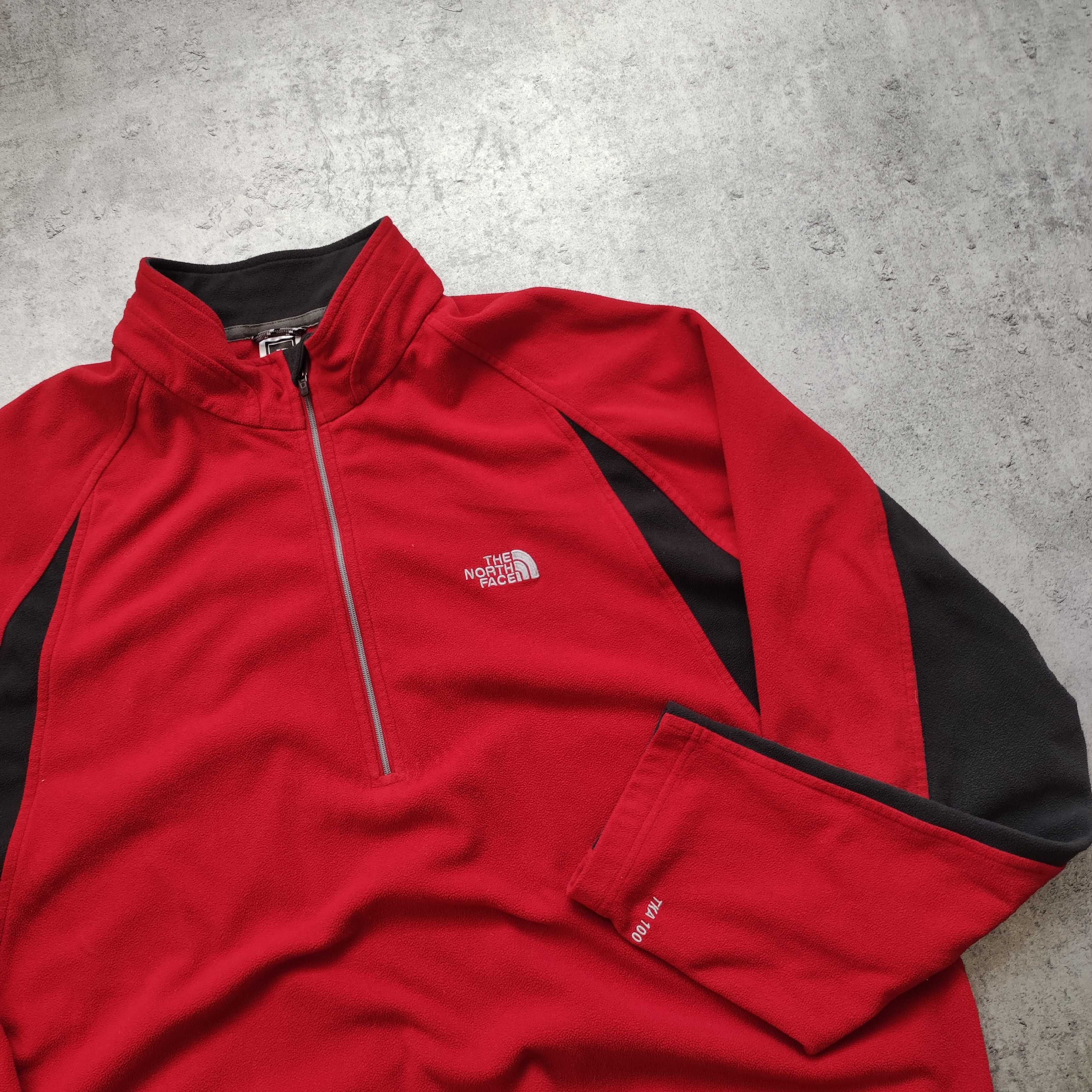 MĘSKA Bluza PREMIUM TNF The North Face Czerwona Polartec TKA100 Suwak
