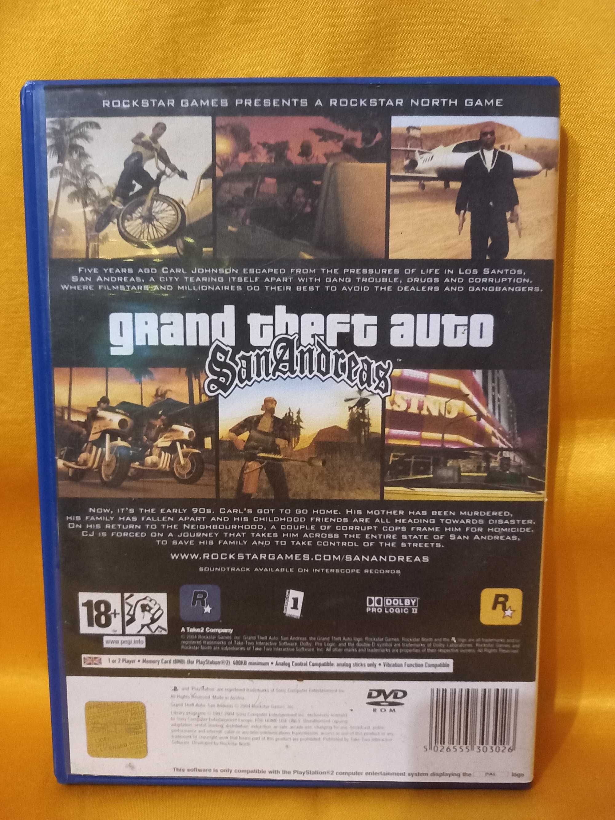 Gra Grand Theft Auto San Andreas PS2 PlayStation 2