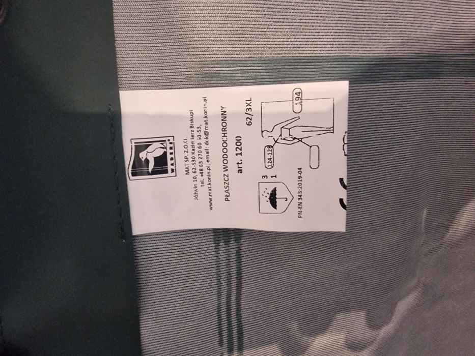 Płaszcz roboczy Waders MAT-PW1200 przeciwdeszczowy, wodoodporny - Ziel