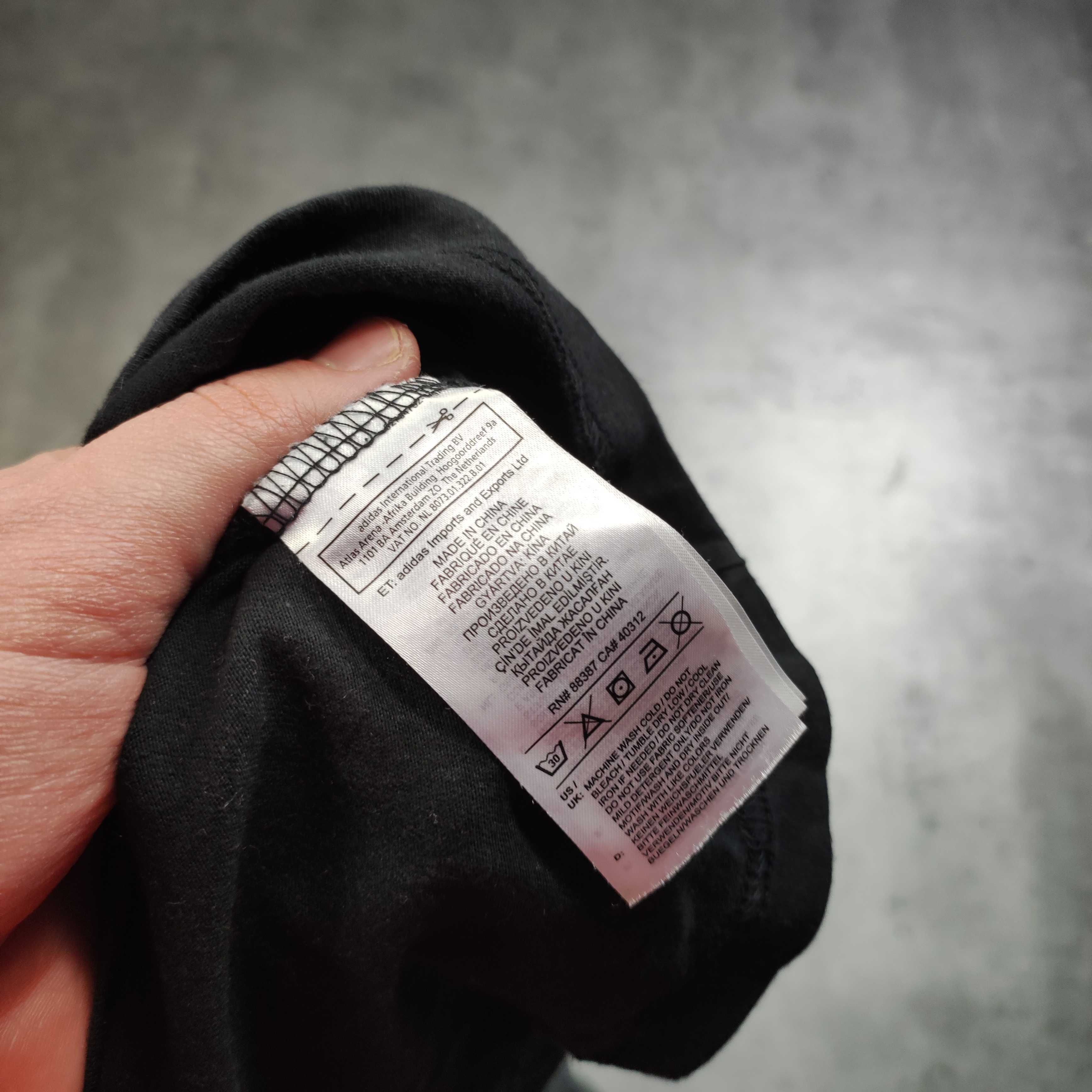 MĘSKA Koszulka Adidas Czarna Duże Logo Plecy Streetwear Nadruk Bronx