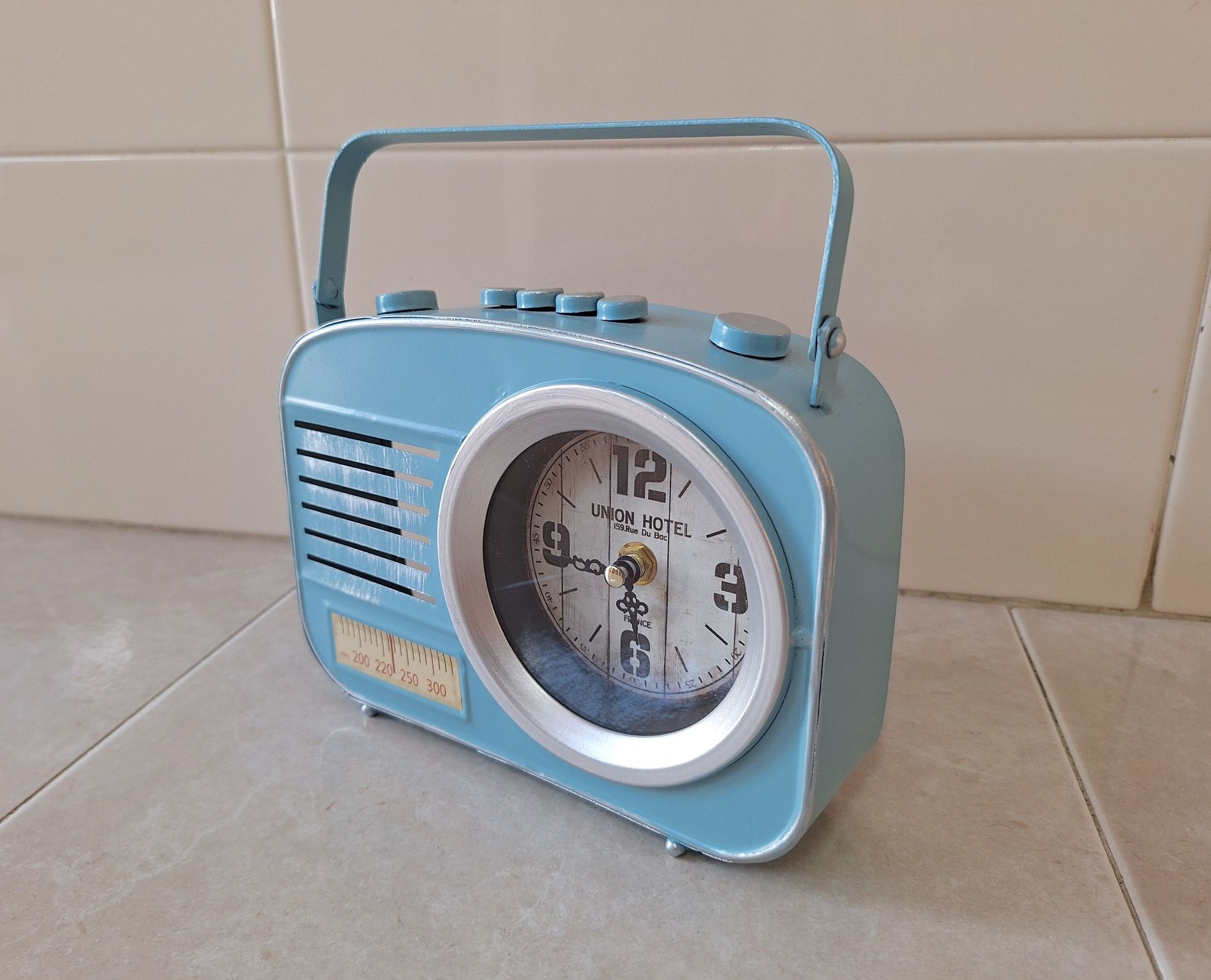 Relógio Rádio Vintage Azul