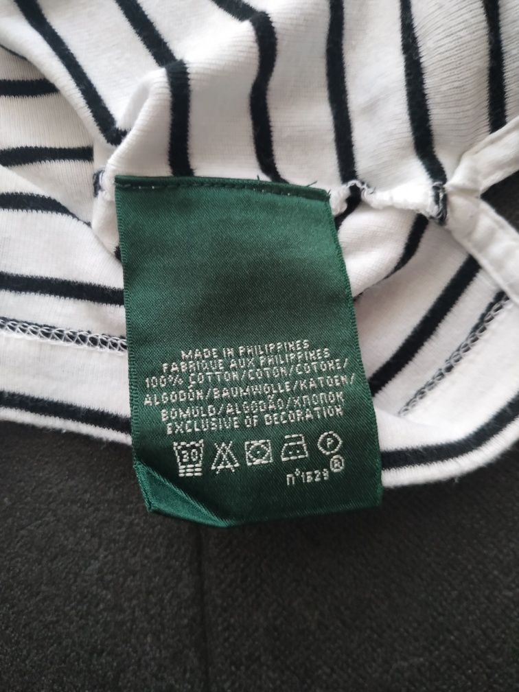 Damska koszulka,polo, Ralph Lauren, zielona metka, XS, biała w paski