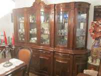 Louceiro de sala de jantar + mesa com 8 cadeiras + mesa luis xv