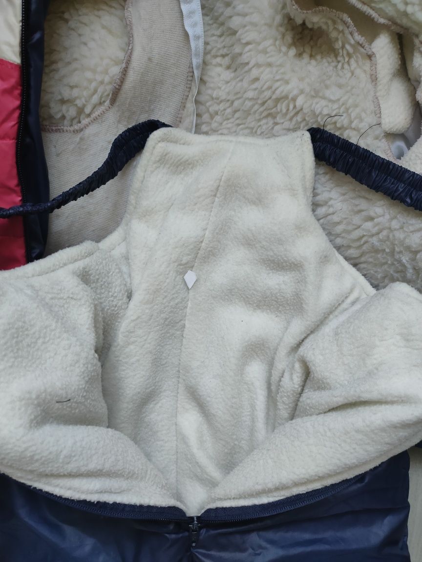 Зимний комплект комбез и куртка с меховой подкладкой