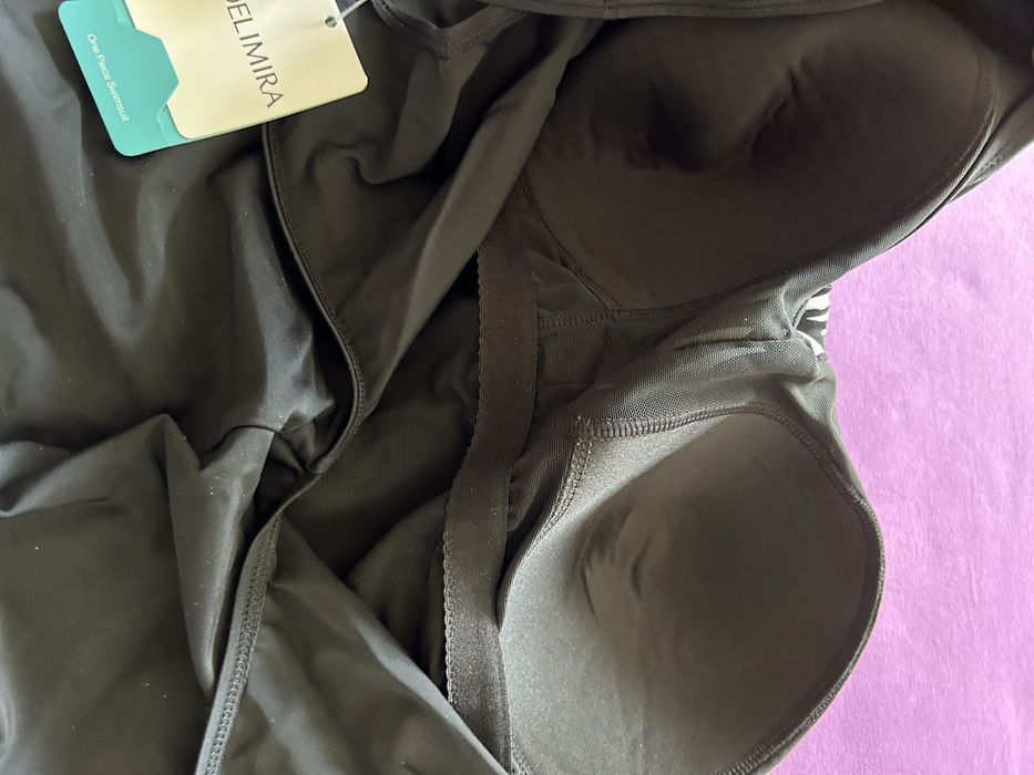 Strój kąpielowy jednoczęściowy czarno bialy nowy duzy rozmiar