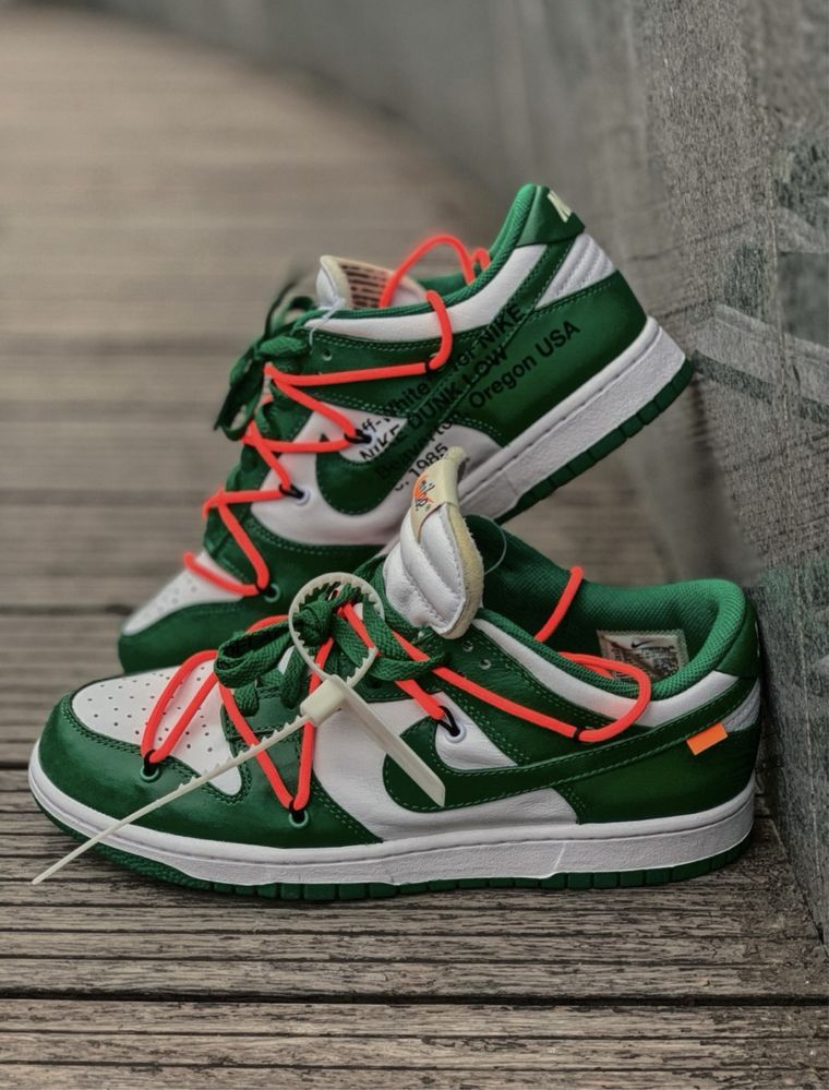 Кросівки Nike Dunk Low OFF-White Pine Green Оф вайт зелені CT0856-100