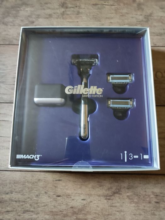 Gillette mach 3 limited edition 3 wkłady, nożyki 1 maszynka, podstawka