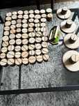 Drewniane podstawki winietki / menu + pudełko na obrączki - ślub BOHO