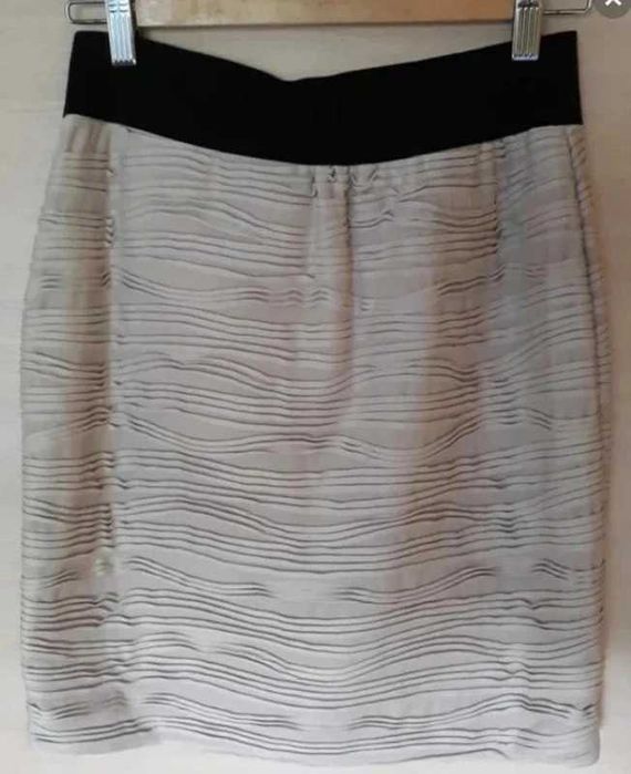 Bandażowa spódnica z gumką pudrowy róż różowa H&M 34 xs