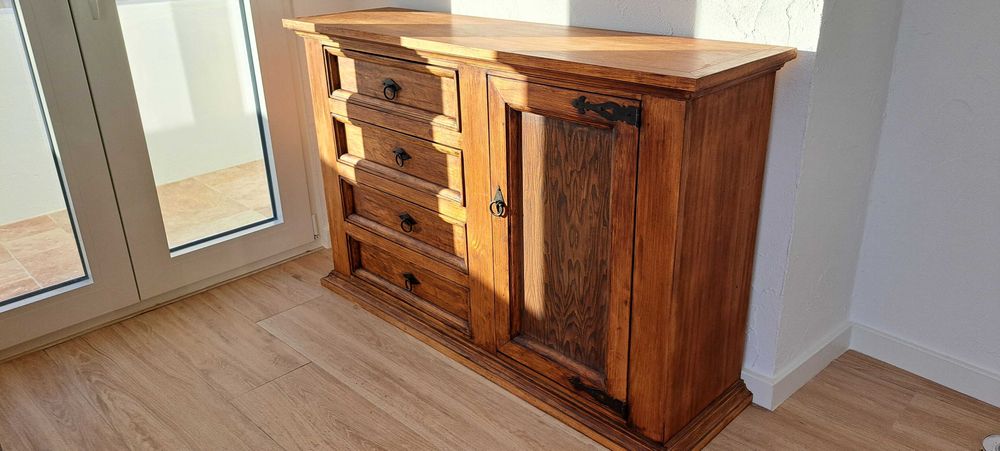 Cómoda de madeira rustica, estilo mexicano