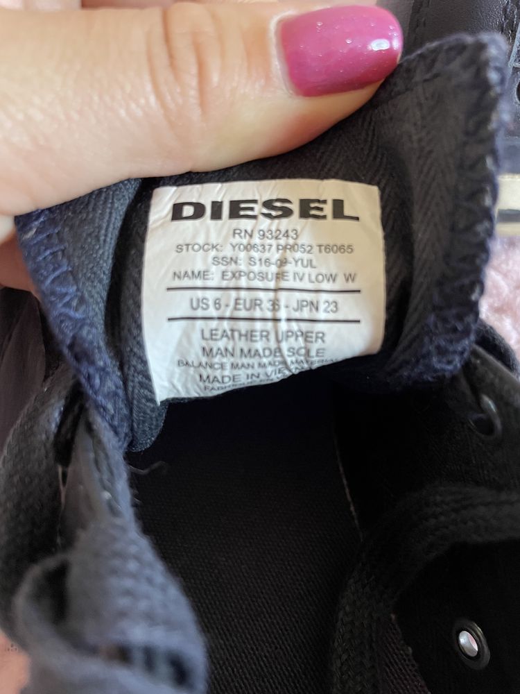 Женские кожаные кеды Diesel 36 размер