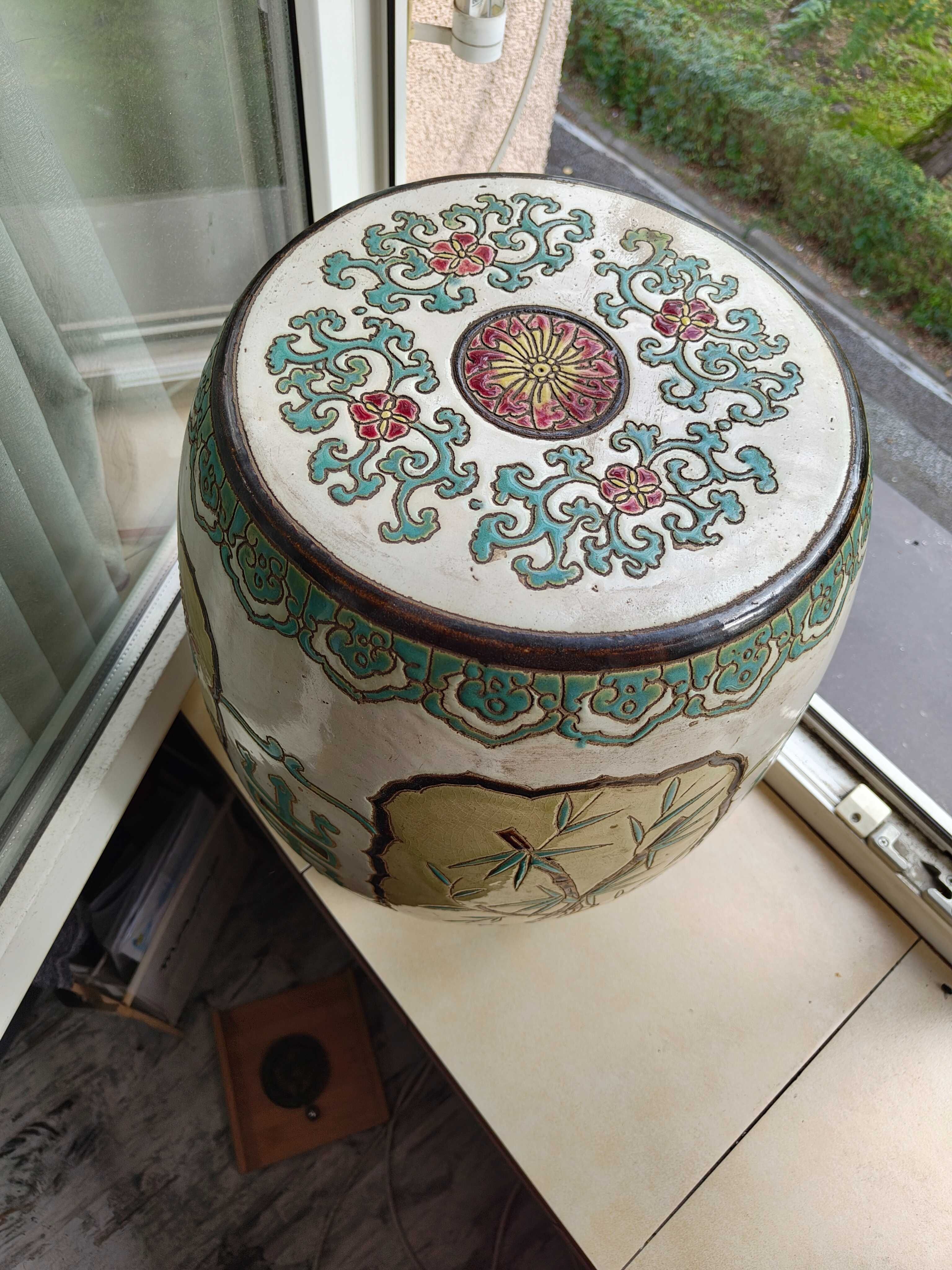 Puf ceramiczny ręcznie malowany