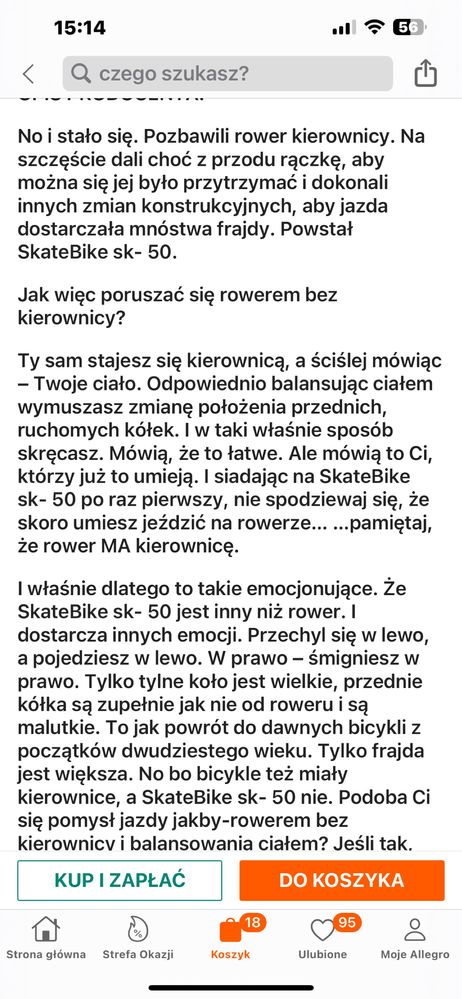 Rower wyczynowy skate