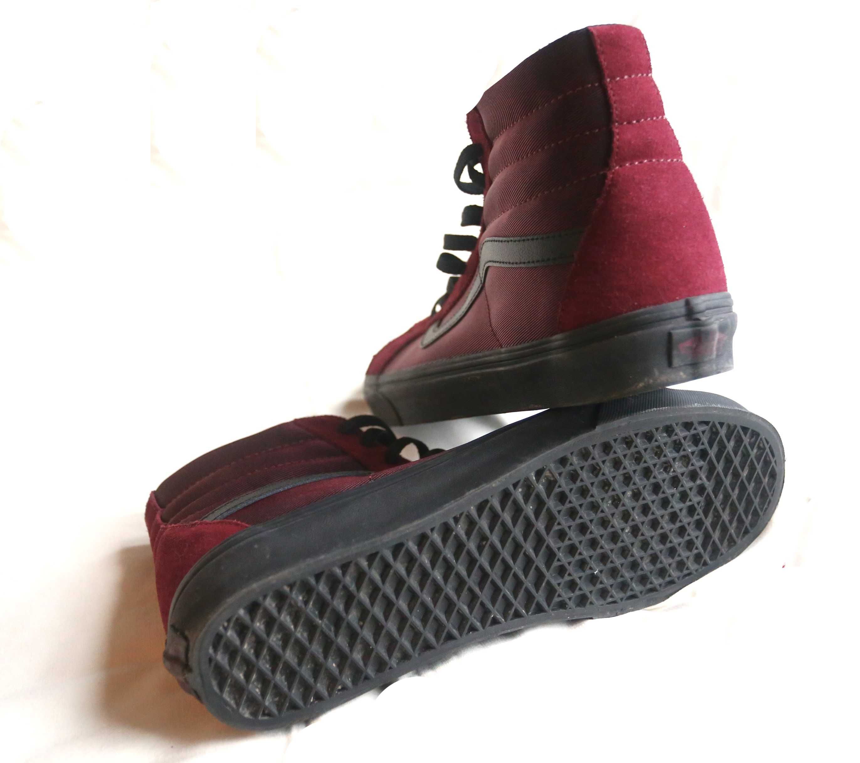 Buty Vans Sk8-hi wysokie bordowe zamsz unikat! r. 44