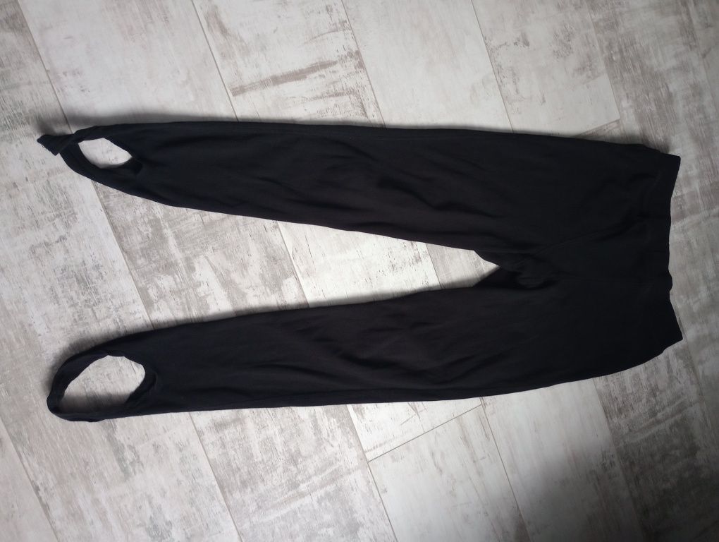Legginsy getry bawełniane prążek 42/44 prążkowane jeździeckie zapietek