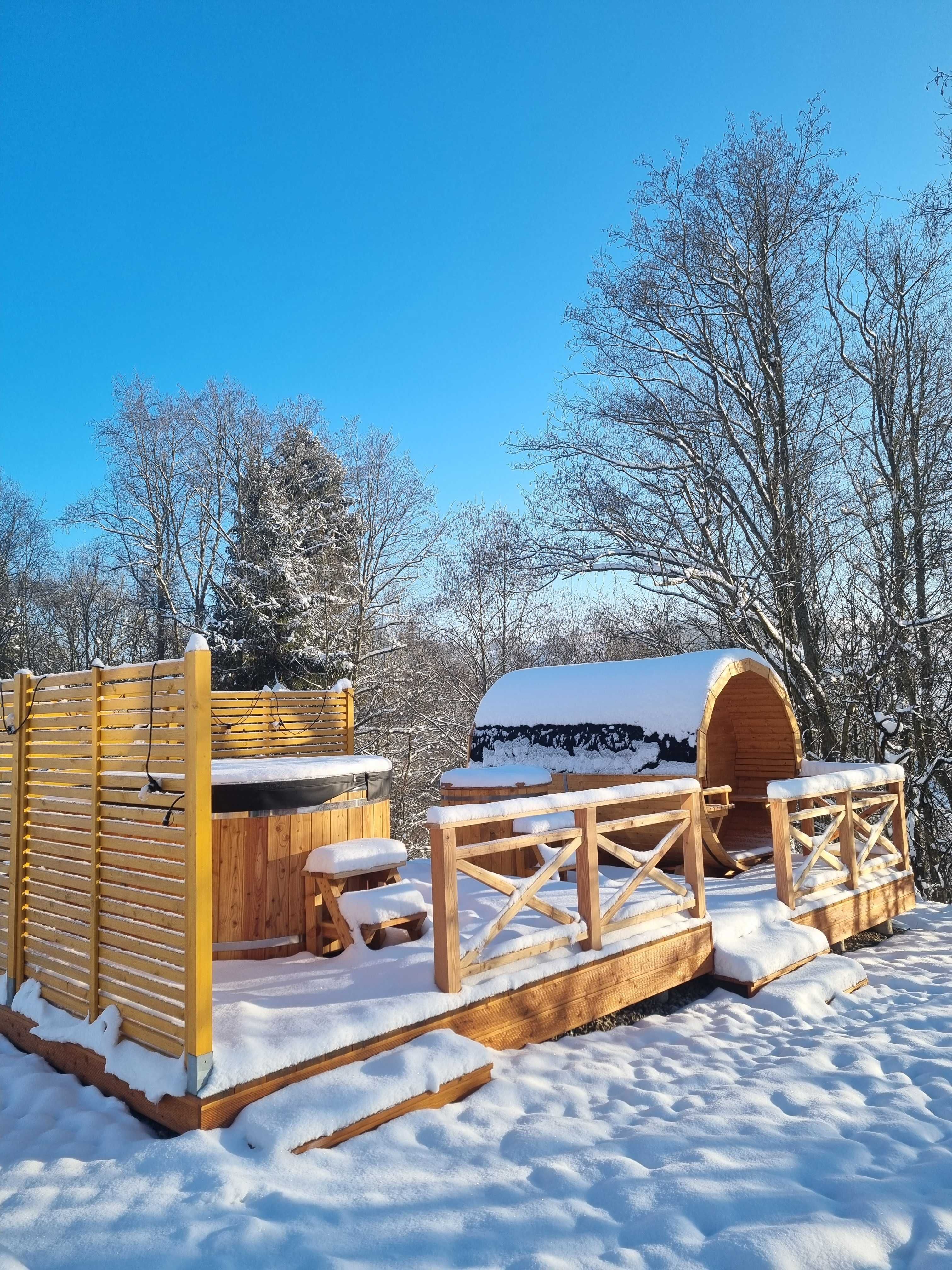 Domek drewniany w górach z balią/jacuzzi i sauną *wynajem* Orawka