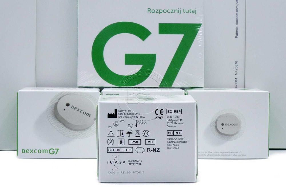 5 x Sensor CGM – DEXCOM G7 z PLASTREM + Aplikator + Gazik + GRATIS