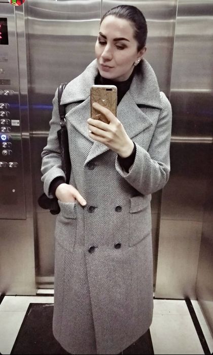 Вовняне осіннє пальто Cat Orange