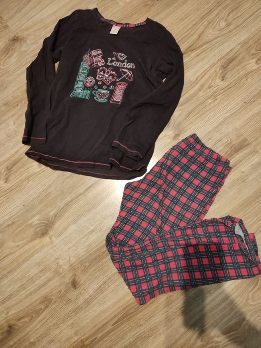 Piżama pidżama piżamka damska dwuczęściowa bluzka spodnie L 40 bawełna